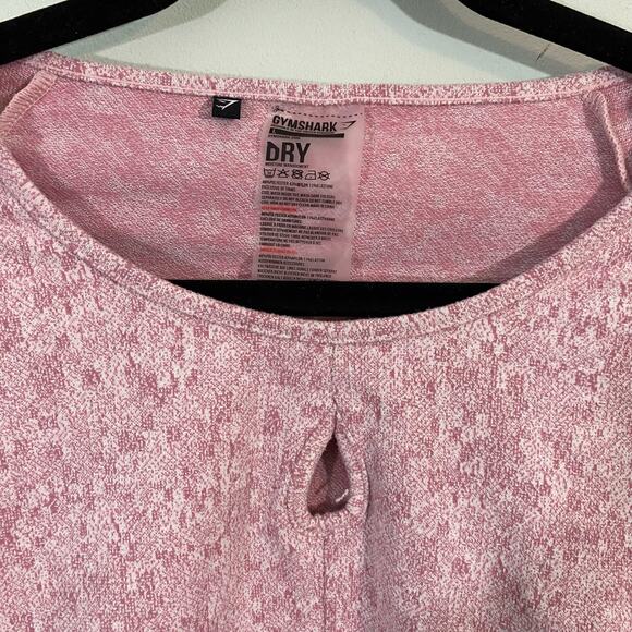 Gymshark Women’s Pink Textured Fleur Long Sleeve Cropped Top Size L - Picture 4 of 10